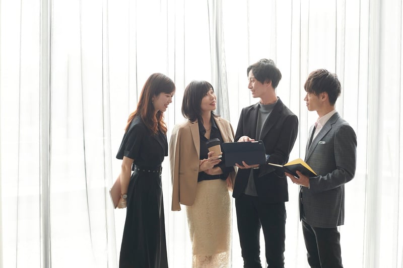 Professional business meeting with diverse team